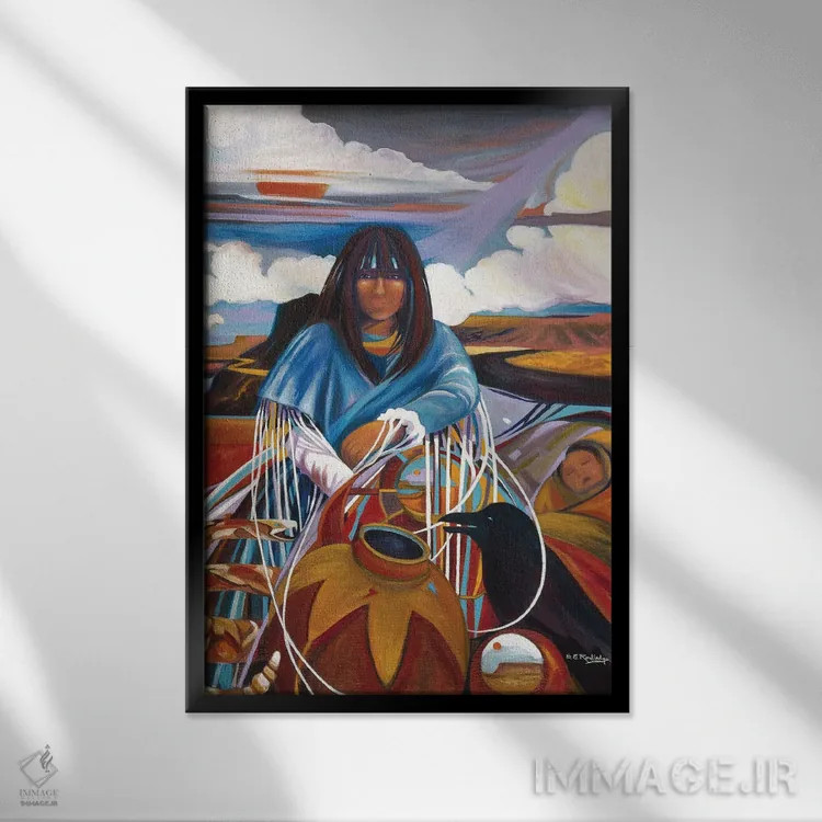 تابلو دکوراتیو دختر مری اثر سوزان ئی. راوتلیج - نمای قابدار مشکی