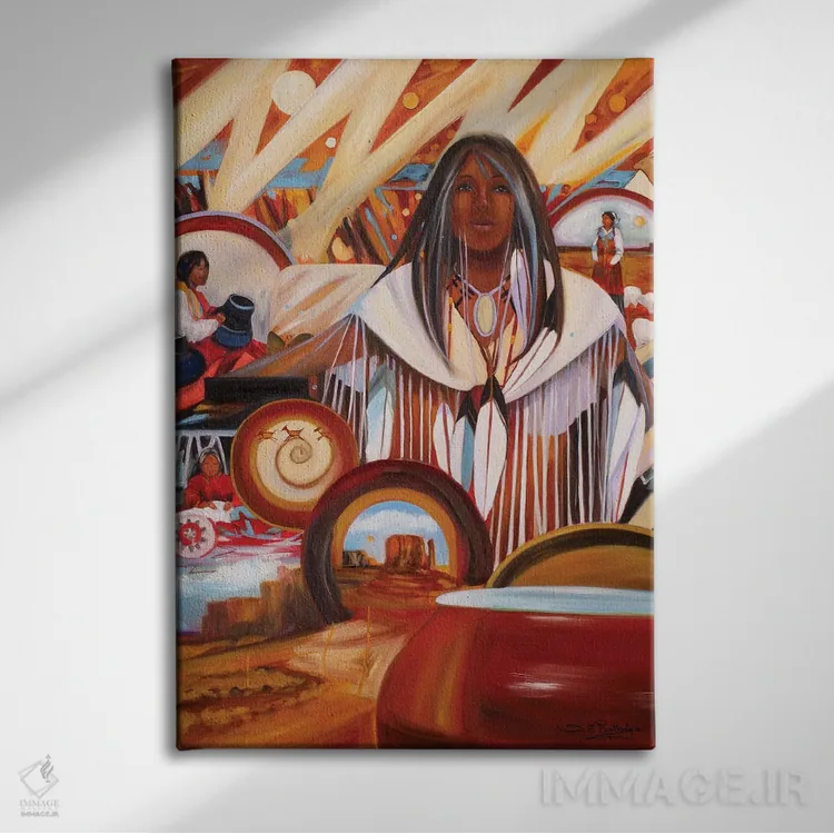 تابلو دکوراتیو آنگاه و اکنون اثر سوزان ئی. راوتلیج - نمای روبهرو روی دیوار