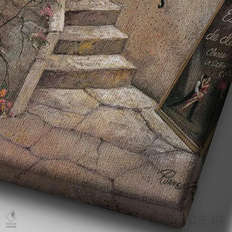 تابلو دکوراتیو مطالعه ای درباره رقص اثر روئن منینگ - نمای نزدیک بافت بوم