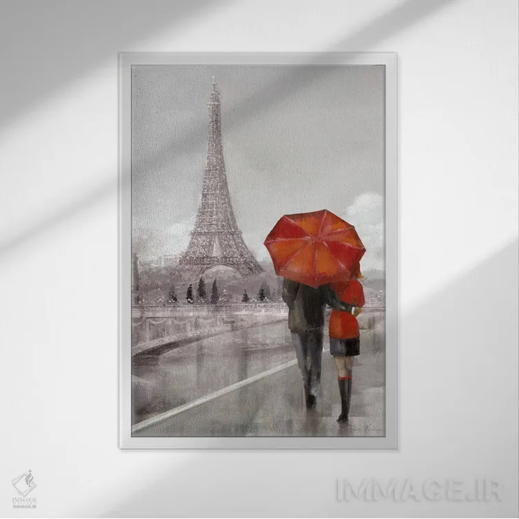تابلو دکوراتیو زوج مدرن در پاریس اثر روئن منینگ - نمای قابدار سفید