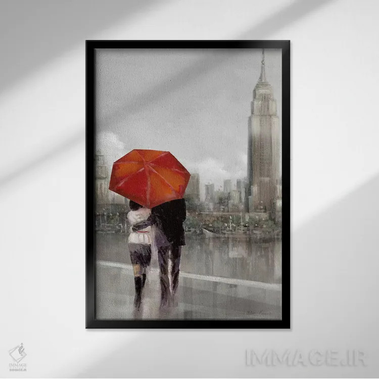 تابلو دکوراتیو زوج مدرن در نیویورک اثر روئن منینگ - نمای قابدار مشکی