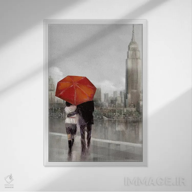 تابلو دکوراتیو زوج مدرن در نیویورک اثر روئن منینگ - نمای قابدار سفید