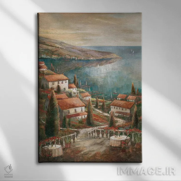 تابلو دکوراتیو زیبایی کنار دریا اثر روئن منینگ - نمای روبهرو روی دیوار