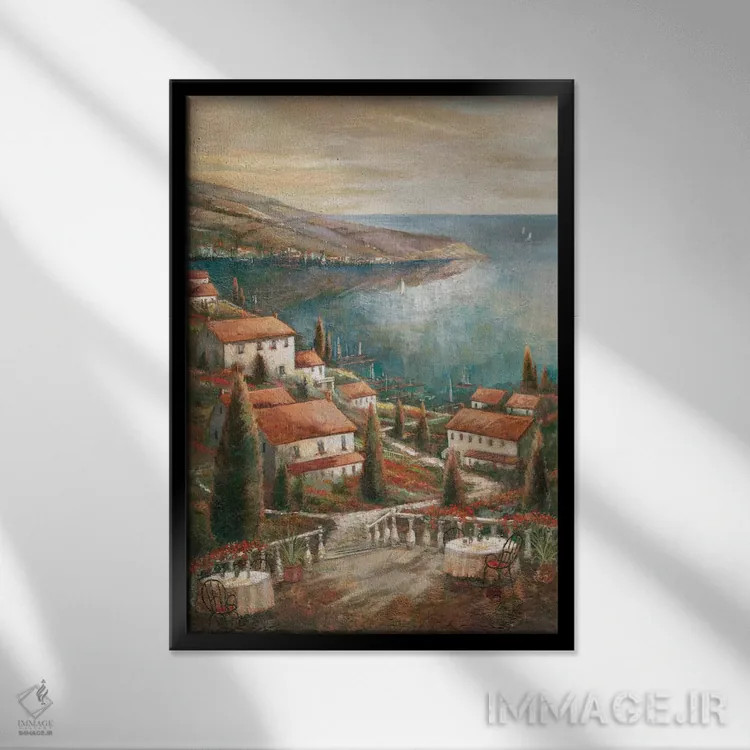 تابلو دکوراتیو زیبایی کنار دریا اثر روئن منینگ - نمای قابدار مشکی
