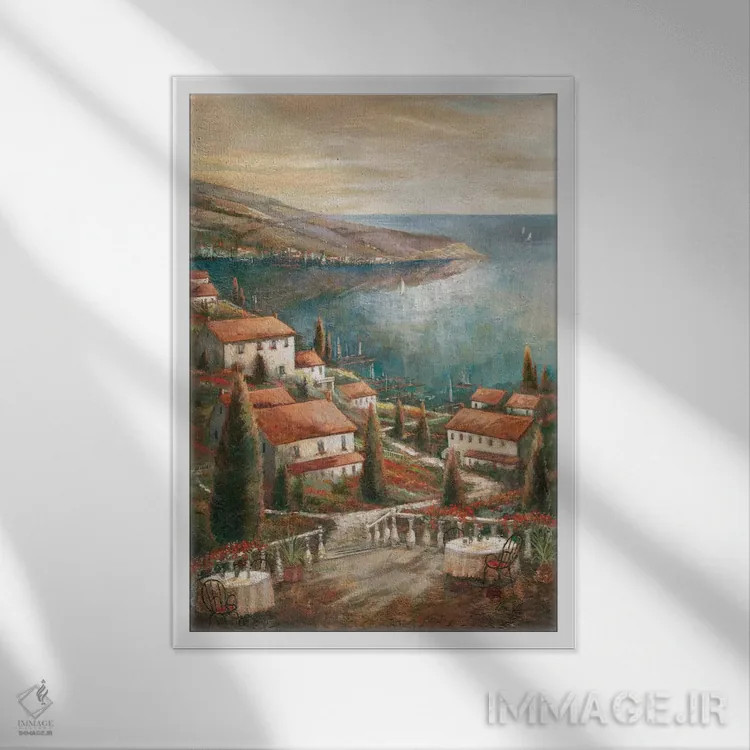 تابلو دکوراتیو زیبایی کنار دریا اثر روئن منینگ - نمای قابدار سفید