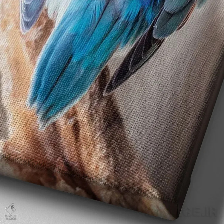 تابلو دکوراتیو آبی های بید اثر روپا ساتون - نمای نزدیک بافت بوم