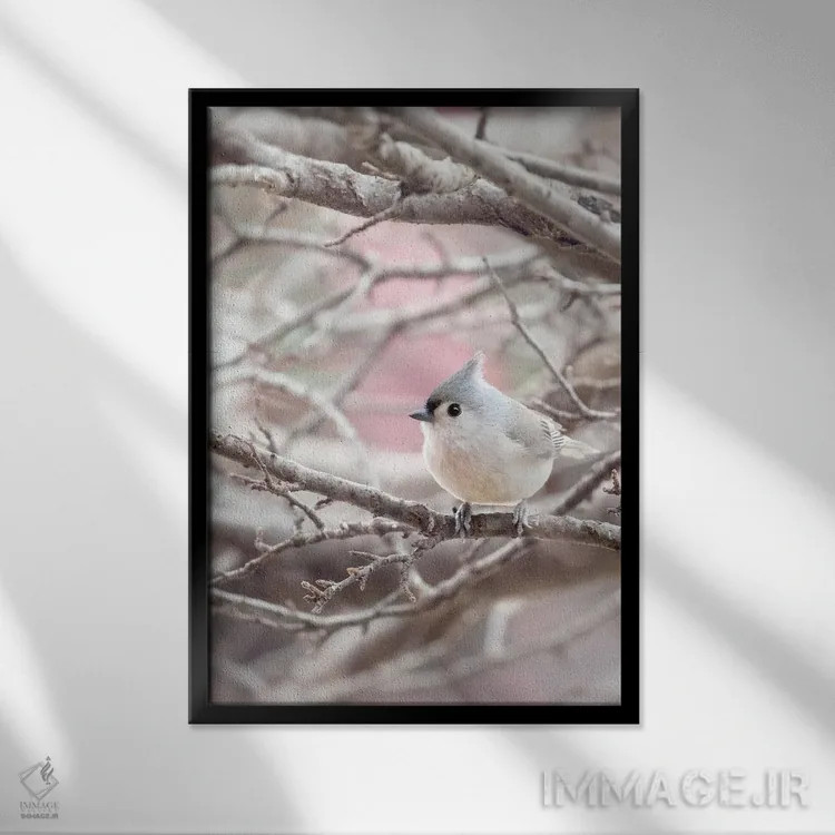 تابلو دکوراتیو چرخ ریسک کاکل دار اثر روپا ساتون - نمای قابدار مشکی