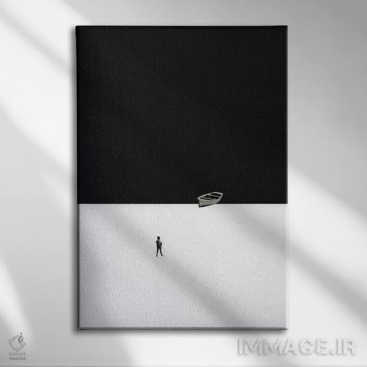 تابلو مینیمال لب ساحل اثر ریچارد وروجز - نمای روبهرو روی دیوار