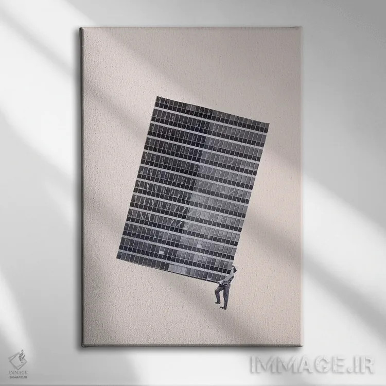 تابلو مینیمال وزن اثر ریچارد وروجز - نمای روبهرو روی دیوار