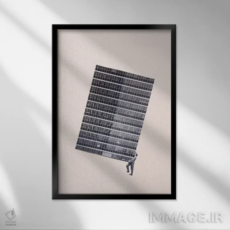 تابلو مینیمال وزن اثر ریچارد وروجز - نمای قابدار مشکی