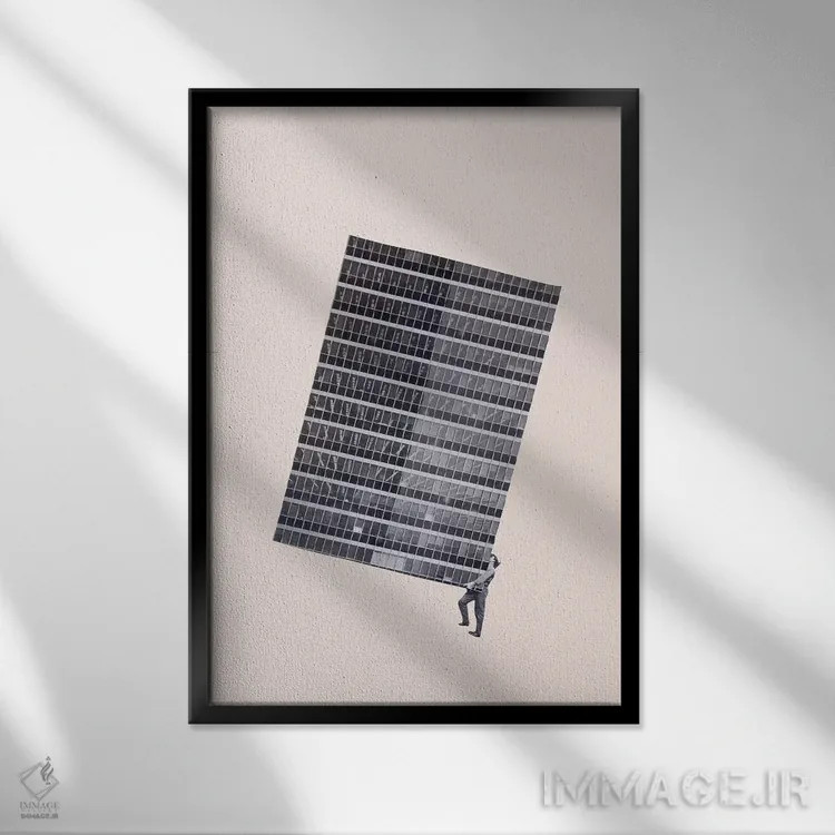 تابلو مینیمال وزن اثر ریچارد وروجز - نمای قابدار مشکی