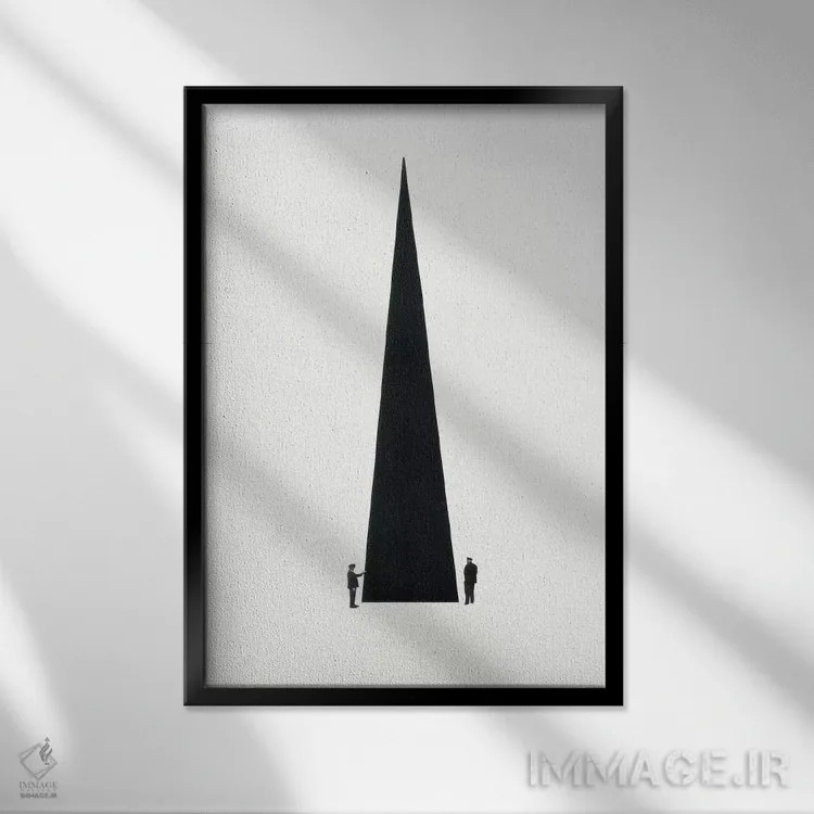 تابلو مینیمال بنای یادبود اثر ریچارد وروجز - نمای قابدار مشکی