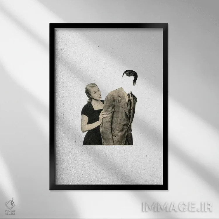 تابلو دکوراتیو قرار ملاقات کور اثر ریچارد وروجز - نمای قابدار مشکی