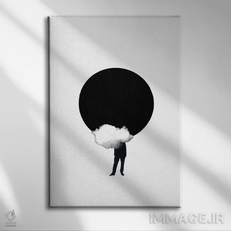 تابلو مینیمال کسوف اثر ریچارد وروجز - نمای روبهرو روی دیوار