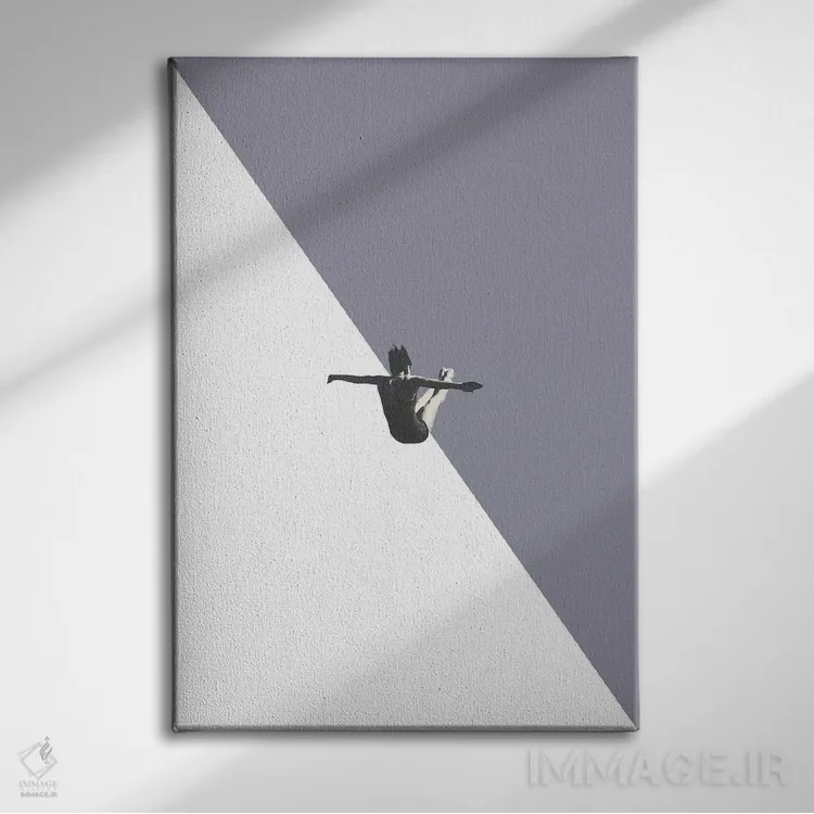 تابلو دکوراتیو غواص خاکستری اثر ریچارد وروجز - نمای روبهرو روی دیوار