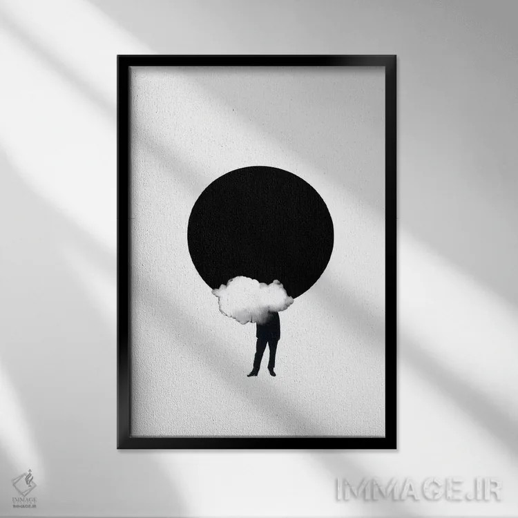 تابلو مینیمال کسوف اثر ریچارد وروجز - نمای قابدار مشکی