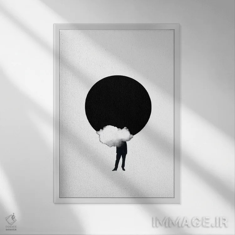 تابلو مینیمال کسوف اثر ریچارد وروجز - نمای قابدار سفید