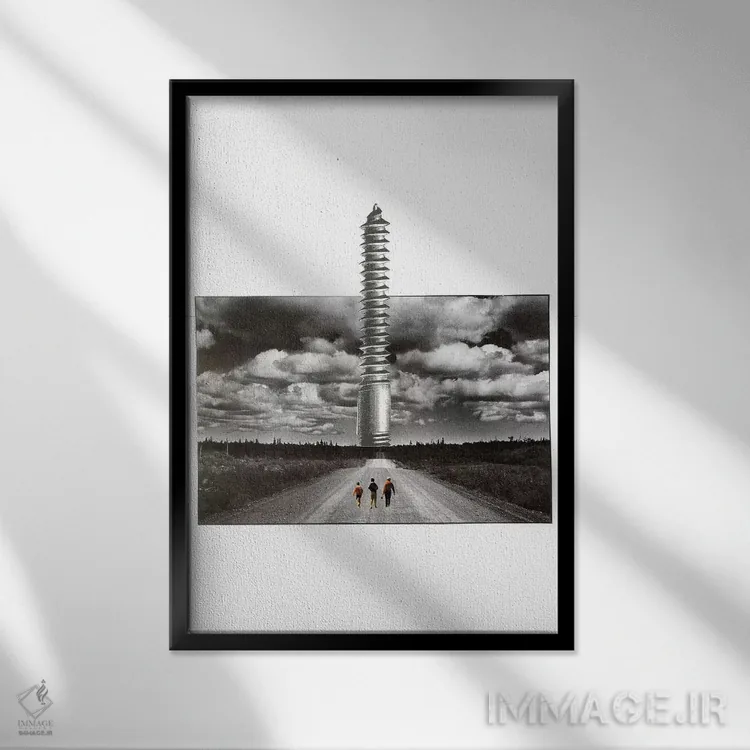 تابلو دکوراتیو پیچ اثر ریچارد وروجز - نمای قابدار مشکی