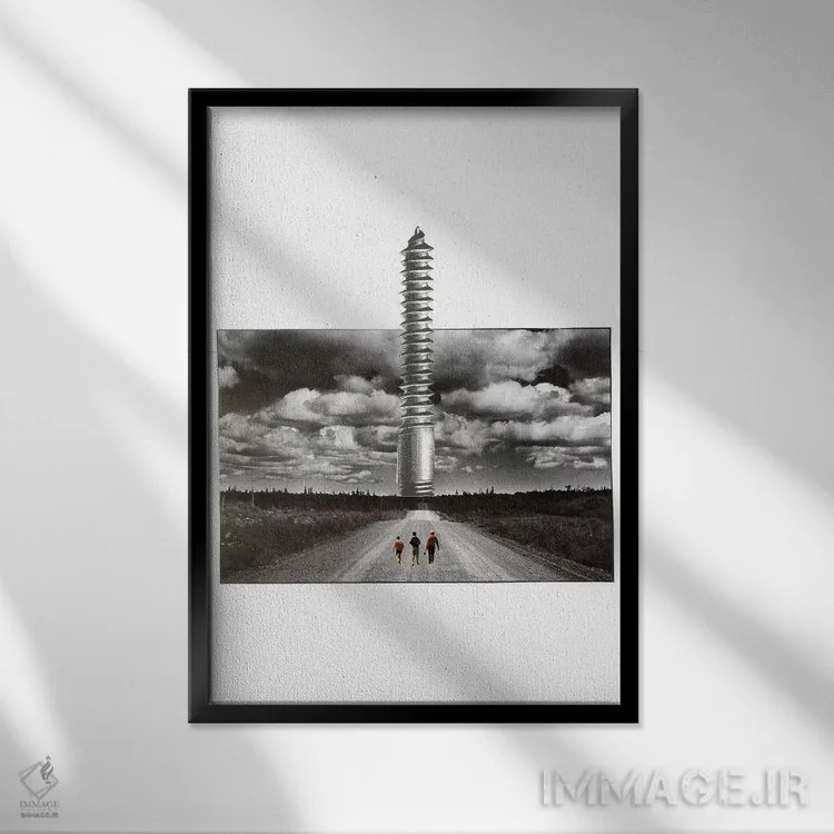 تابلو دکوراتیو پیچ اثر ریچارد وروجز - نمای قابدار مشکی