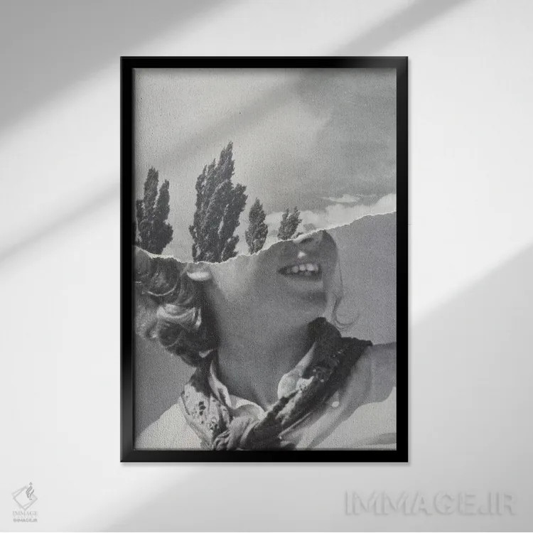 تابلو دکوراتیو ذهن در ابرها اثر ریچارد وروجز - نمای قابدار مشکی