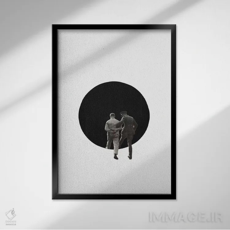 تابلو دکوراتیو رژه به سوی پرتگاه اثر ریچارد وروجز - نمای قابدار مشکی