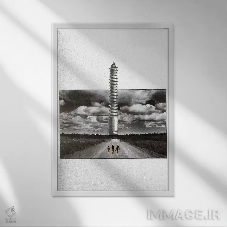 تابلو دکوراتیو پیچ اثر ریچارد وروجز - نمای قابدار سفید