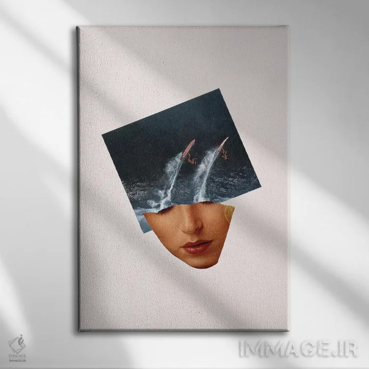 تابلو دکوراتیو موج سواری بالا می گیرد اثر ریچارد وروجز - نمای روبهرو روی دیوار