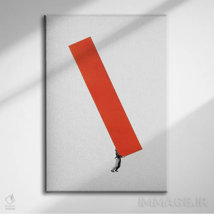 تابلو مینیمال ساخت و ساز سنگین اثر ریچارد وروجز - نمای روبهرو روی دیوار