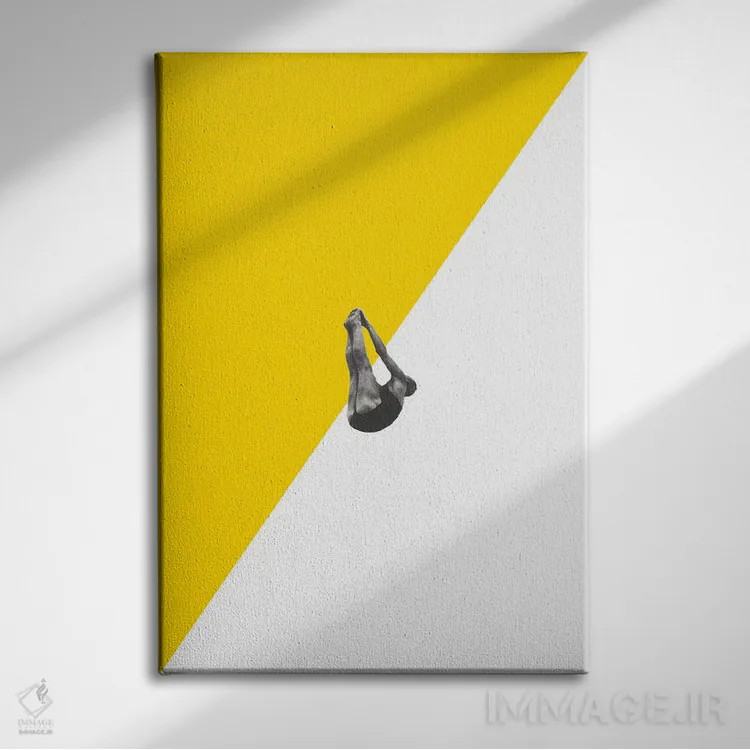 تابلو دکوراتیو غواص زرد اثر ریچارد وروجز - نمای روبهرو روی دیوار
