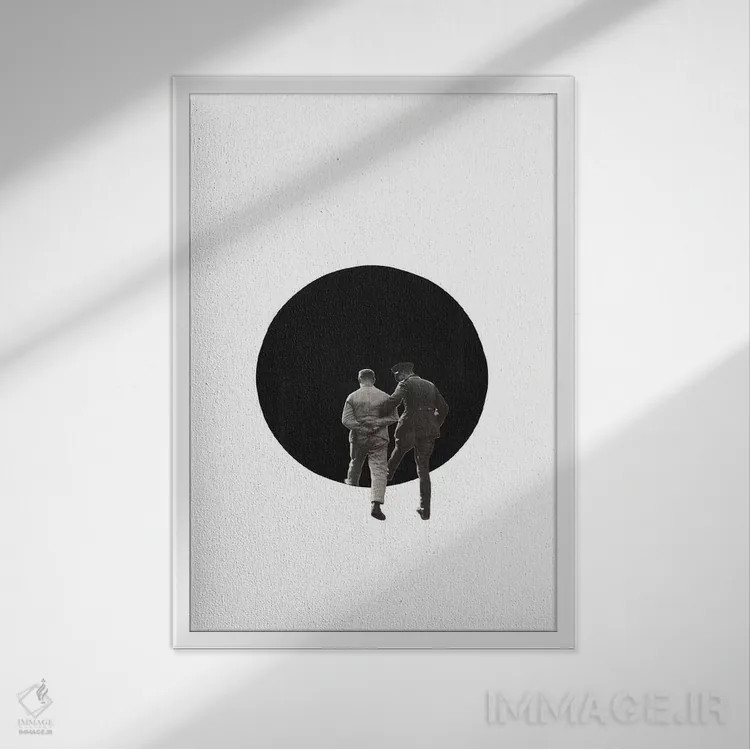 تابلو دکوراتیو رژه به سوی پرتگاه اثر ریچارد وروجز - نمای قابدار سفید