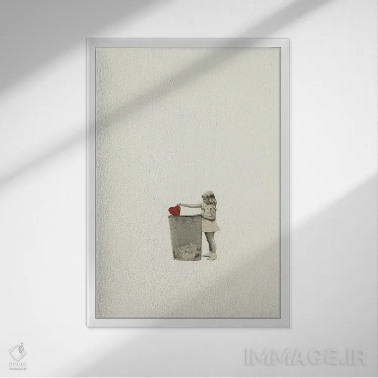 تابلو دکوراتیو اشیا گم شده و پیدا شده اثر ریچارد وروجز - نمای قابدار سفید