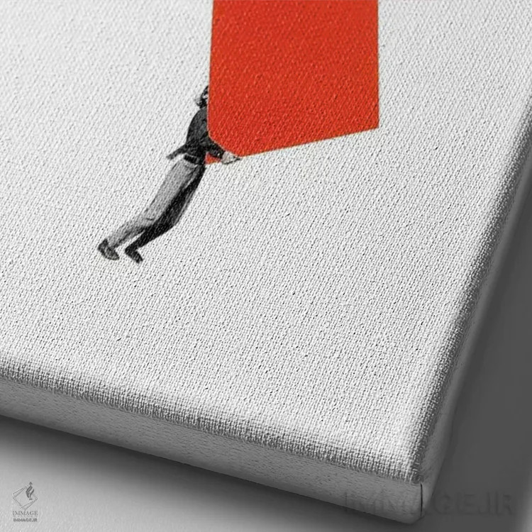 تابلو مینیمال ساخت و ساز سنگین اثر ریچارد وروجز - نمای نزدیک بافت بوم