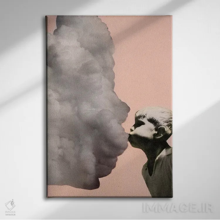 تابلو دکوراتیو بازدم اثر ریچارد وروجز - نمای روبهرو روی دیوار