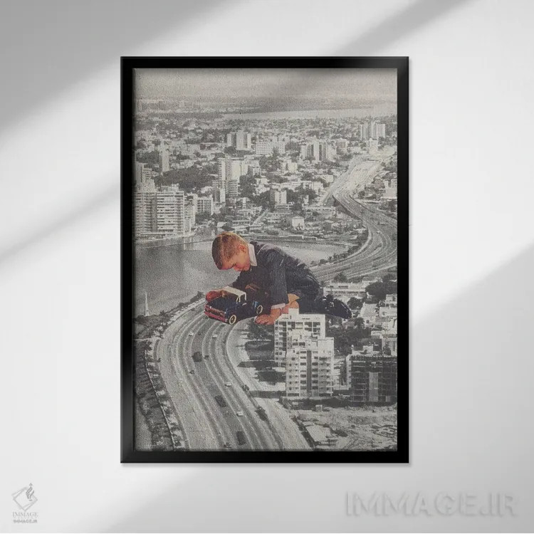 تابلو دکوراتیو گشت زنی اثر ریچارد وروجز - نمای قابدار مشکی