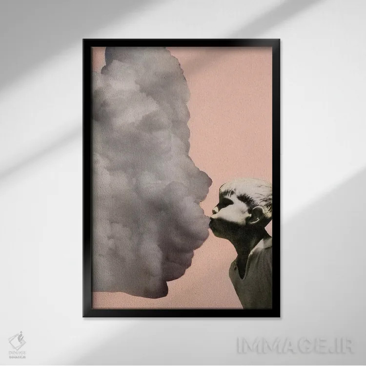 تابلو دکوراتیو بازدم اثر ریچارد وروجز - نمای قابدار مشکی