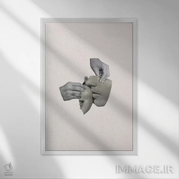 تابلو دکوراتیو کبریت یا مسابقه اثر ریچارد وروجز - نمای قابدار سفید