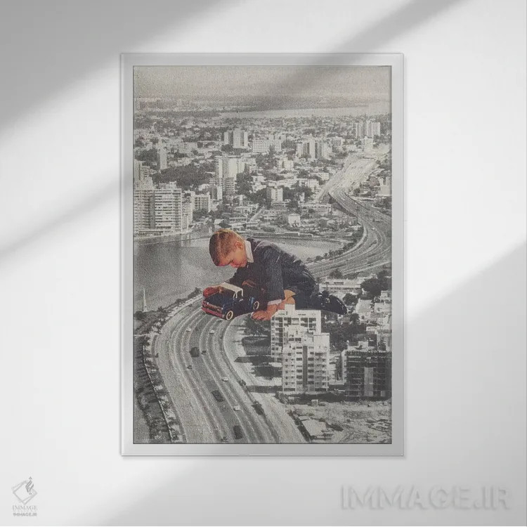 تابلو دکوراتیو گشت زنی اثر ریچارد وروجز - نمای قابدار سفید