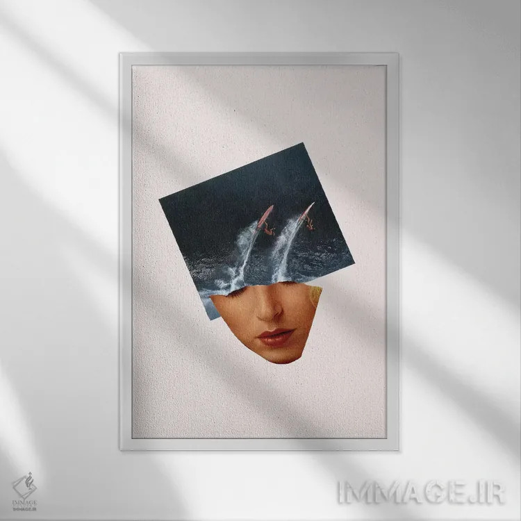 تابلو دکوراتیو موج سواری بالا می گیرد اثر ریچارد وروجز - نمای قابدار سفید