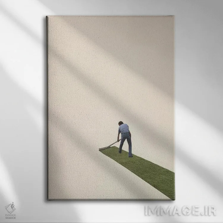 تابلو مینیمال باغبان اثر ریچارد وروجز - نمای روبهرو روی دیوار