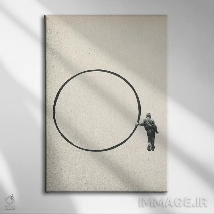 تابلو مینیمال بی خبر از جریان اثر ریچارد وروجز - نمای روبهرو روی دیوار