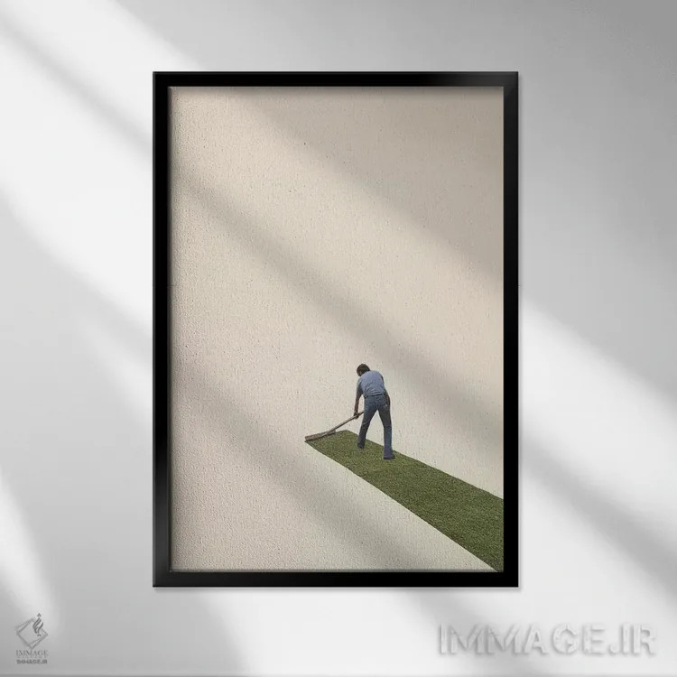 تابلو مینیمال باغبان اثر ریچارد وروجز - نمای قابدار مشکی