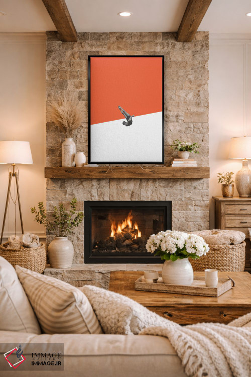 تابلو دکوراتیو غواص نارنجی اثر ریچارد وروجز - D1B