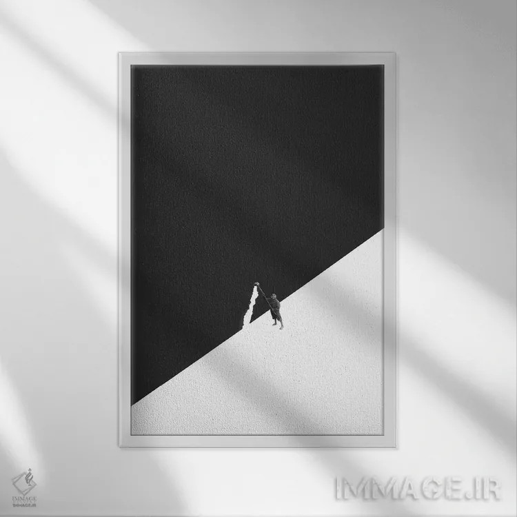 تابلو دکوراتیو سفید کاری یا شستشو با آب اثر ریچارد وروجز - نمای قابدار سفید