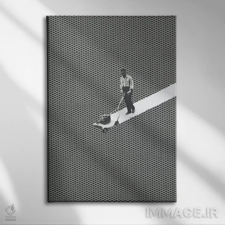 تابلو دکوراتیو خالق خطوط اثر ریچارد وروجز - نمای روبهرو روی دیوار