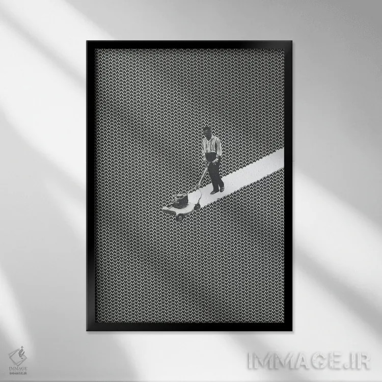 تابلو دکوراتیو خالق خطوط اثر ریچارد وروجز - نمای قابدار مشکی