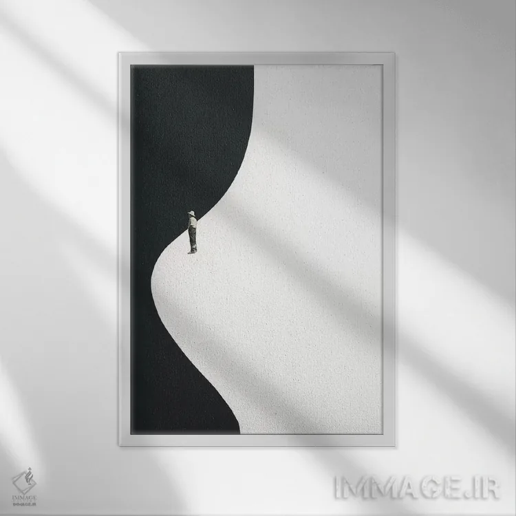 تابلو مینیمال کنار آب اثر ریچارد وروجز - نمای قابدار سفید