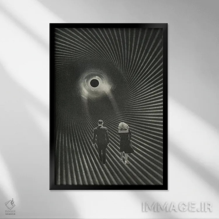 تابلو دکوراتیو بیرون رفتن اثر ریچارد وروجز - نمای قابدار مشکی