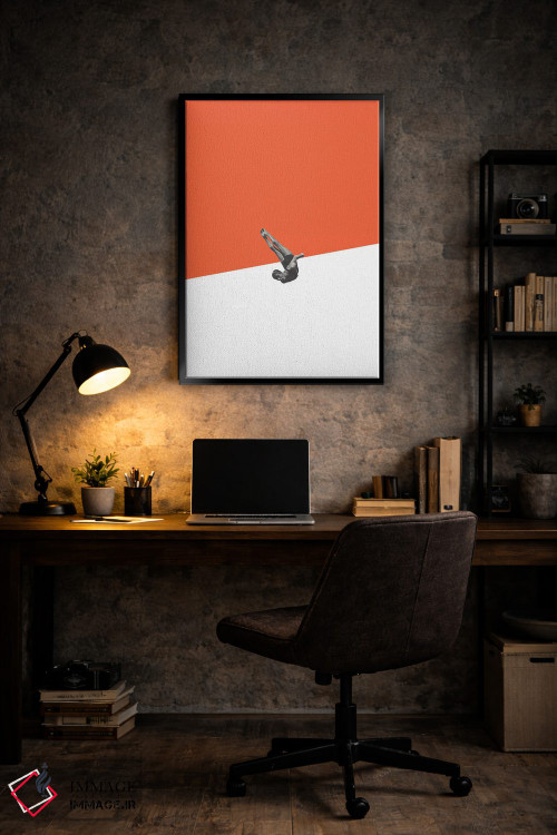 تابلو دکوراتیو غواص نارنجی اثر ریچارد وروجز - D6B