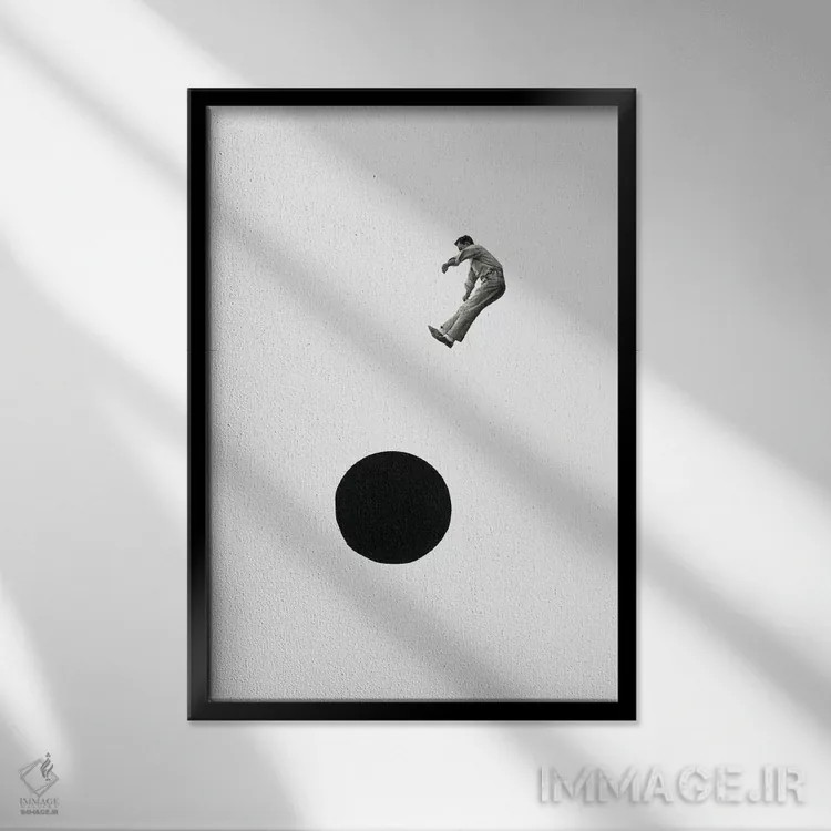 تابلو مینیمال به سوی پرتگاه اثر ریچارد وروجز - نمای قابدار مشکی