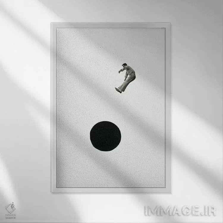 تابلو مینیمال به سوی پرتگاه اثر ریچارد وروجز - نمای قابدار سفید